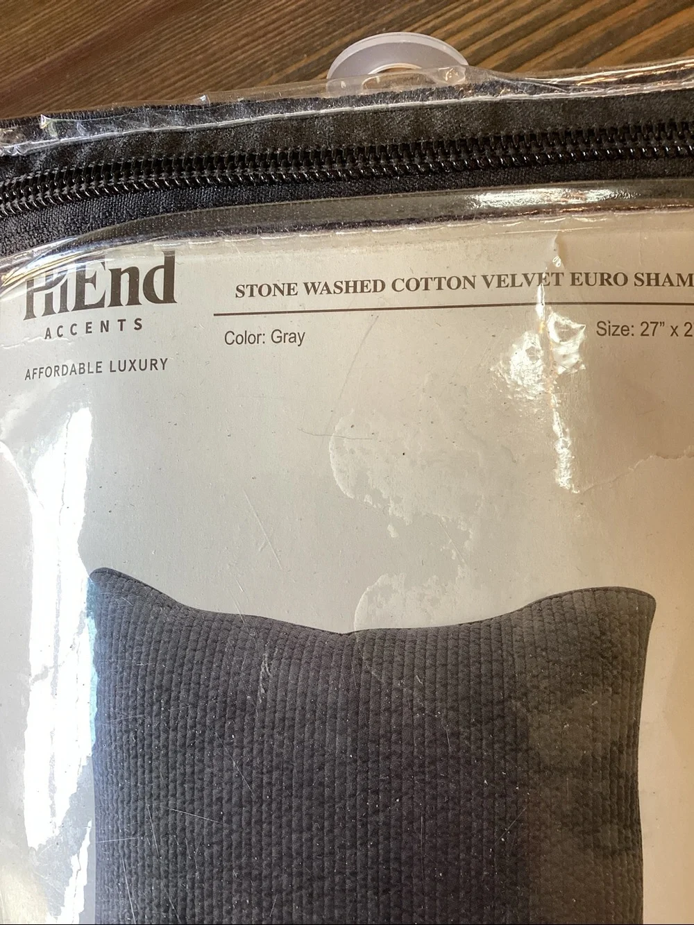 BNWT Pair of Washable Velvet Euro Shams 27” x 27”